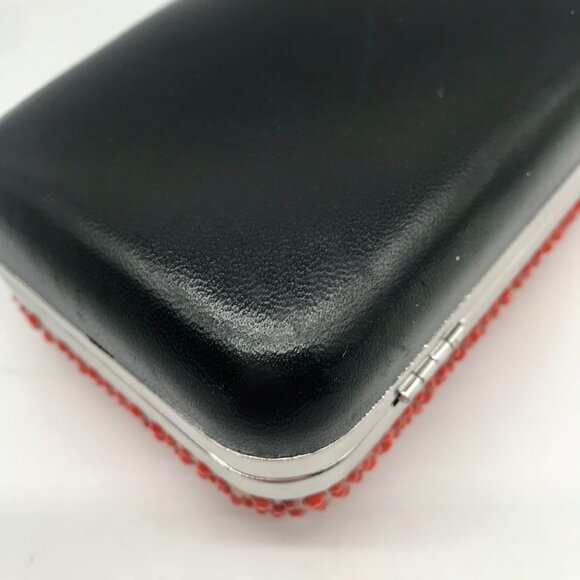 Diane von Furstenberg Bright Coral Small Crystal Embellished Convertible Clutch - Picture 6 of 10